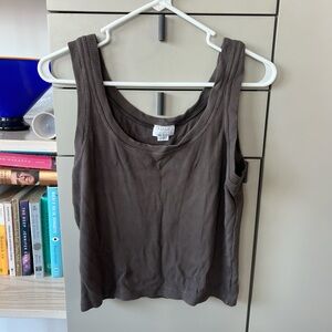 Transit Par Such Brown Baby Tee Fit Coquette Ballet Core Tank Top Size 3 US M